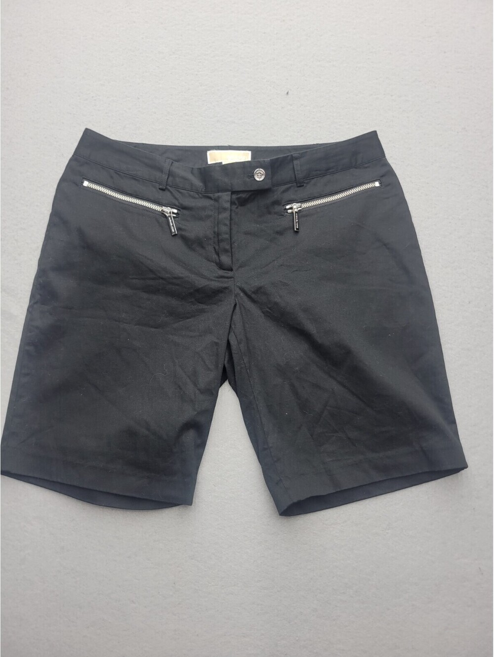 Michael Kors Womens Shorts Size 8 Black Mid Rise Bermuda Knit 9 in Zipper Beach
